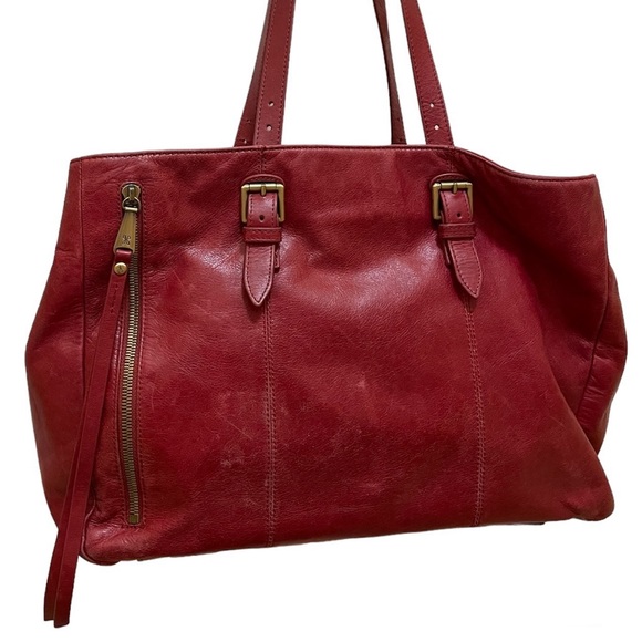 HOBO Womens Cabot Cardinal Red Leather Tote Bag - Picture 3 of 16